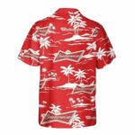 Budweiser Beer Coconur Island Red Pattern Hawaiian Shirt Back