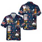 Budweiser Beer USA Flag Eagle Independence Day 4th Of July Hawaiian Shirt