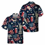 Budweiser Liberties Vintage Flag Hawaiian Shirt