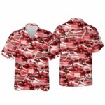 Budweiser Logo Sea Island Pattern Hawaiian Shirt
