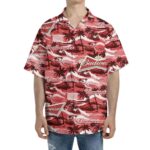 Budweiser Logo Sea Island Pattern Hawaiian Shirt Front 1