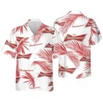 Budweiser Palm Leaves White Pattern Hawaiian Shirt