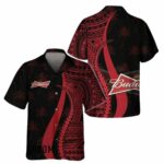 Budweiser Red Polynesian Hawaiian Shirt