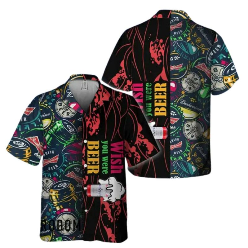 Budweiser With Wish You Were Beer Hawaiian Shirt