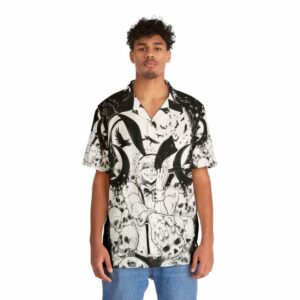 Bunny Anime Inspired Tropical Rabbit Hawaiian Shirt Front