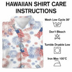 Busch light american flag fireworks hawaiian shirt care instruction