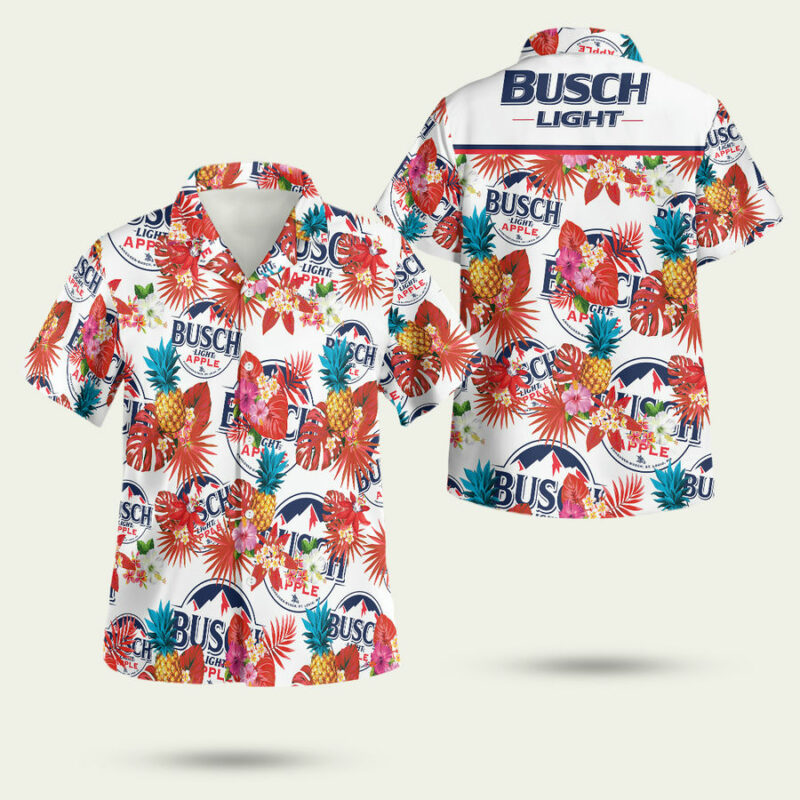 Busch Light White Hawaiian Shirt 1