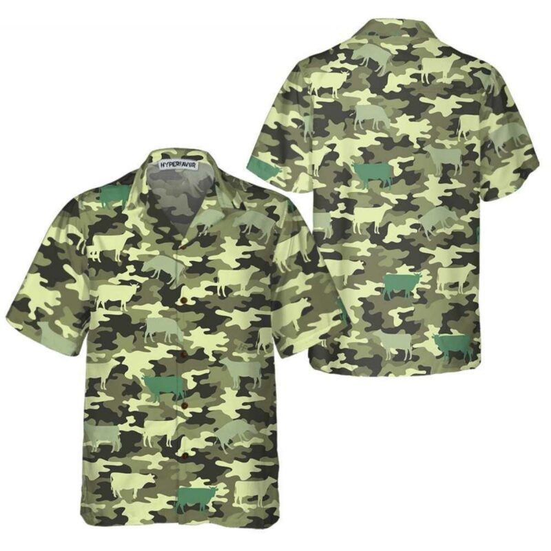 Camouflage Cow Hawaiian Shirt