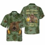 Camping Angry Bear Drink Beer Hawaiian Shirt