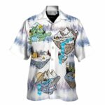 Camping Turtle And Shark Hawaiian Shirt Front