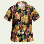 Captain morgan black with yellow pineapple hawaiian shirt front 1