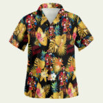 Captain morgan black with yellow pineapple hawaiian shirt front