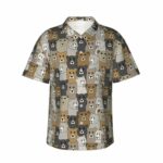 Cartoon Bear Face Funny Hawaiian Shirt