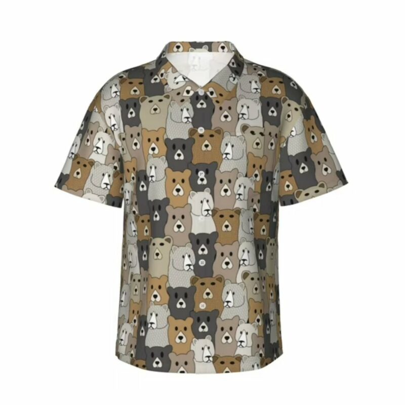 Cartoon Bear Face Funny Hawaiian Shirt