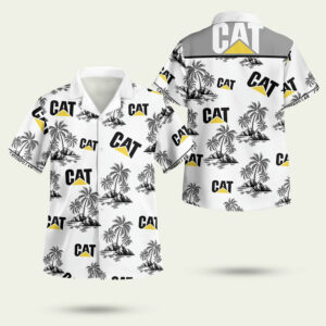 Caterpillar cat logo hawaiian shirt