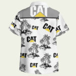 Caterpillar cat logo hawaiian shirt back side