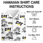 Caterpillar cat logo hawaiian shirt care instruction