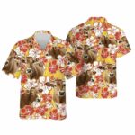 Cattle Cow Hibiscus Hawaiian Shirt