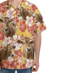 Cattle Cow Hibiscus Hawaiian Shirt Front 1