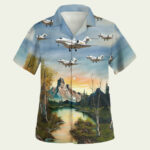 Cessna 750 citation x landscape summer hawaiian shirt front