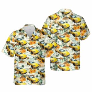 Chevrolet Corvette C6 Yellow Hawaiian Shirt