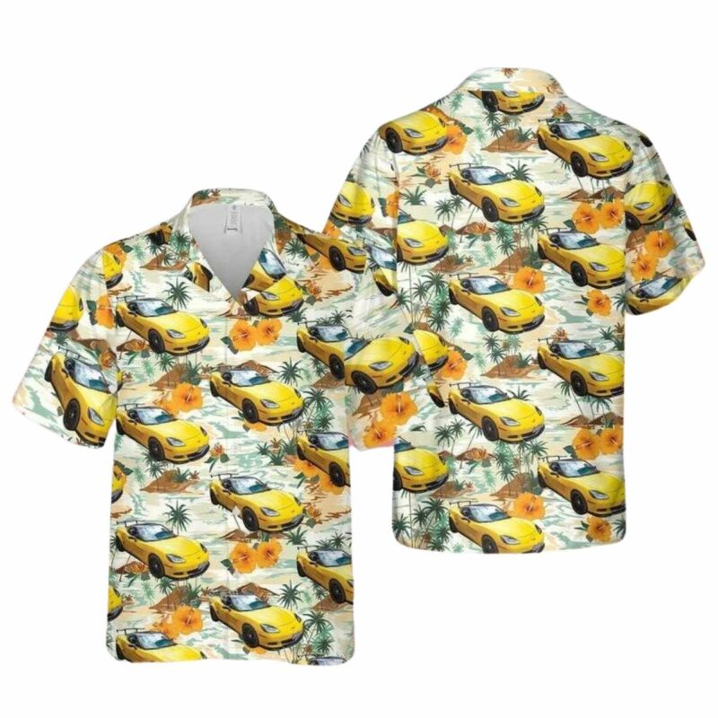 Chevrolet Corvette C6 Yellow Hawaiian Shirt