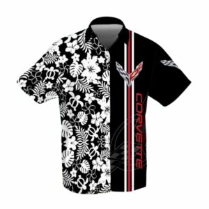 Chevrolet Corvette Floral Black Hawaiian Shirt
