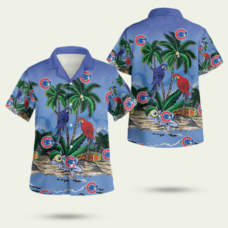 Chicago Cubs Parrots Couple Hawaiian Shirt 1