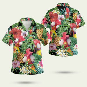 Chicken tropical hawaiian shirt