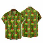 Christmas Grinch Face Hawaiian Shirt
