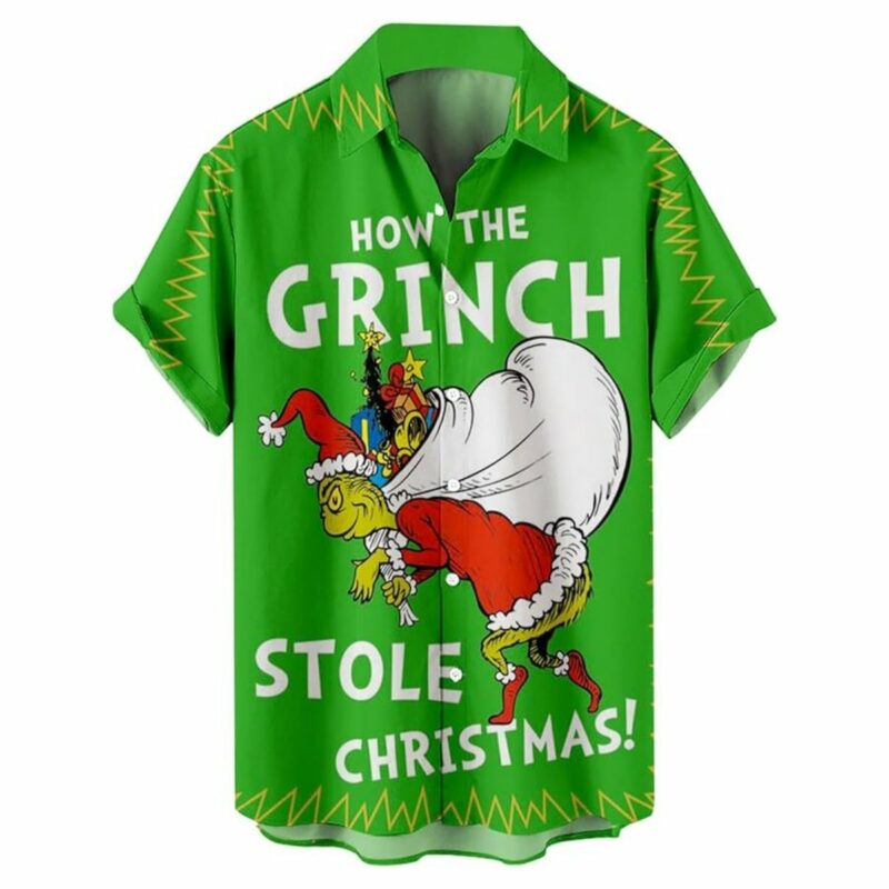 Christmas Grinch Holiday Santa Hawaiian Shirt(1)