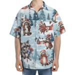Christmas Raccoon Snowy Summer Hawaiian Shirt Front 1