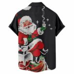 Christmas Santa Claus And Tea Funny Hawaiian Shirt Back