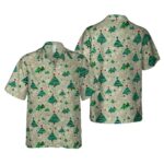 Christmas Tree Stars Green Hawaiian Shirt
