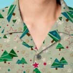 Christmas Tree Stars Green Hawaiian Shirt Front 1