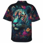 Colorful Flower Tiger Hawaiian Shirt Back
