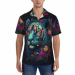 Colorful Flower Tiger Hawaiian Shirt Front
