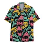 Colorful Shark Hawaiian Shirt Front