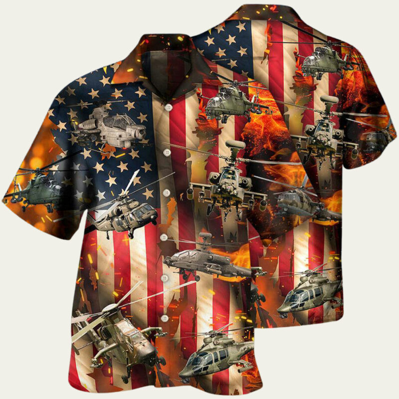 Combat Aircraft Us Army Style Hawaiian Shirt 1