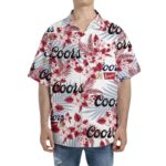 Coors Banquet Beer Flower Pattern Hawaiian Shirt Front 1