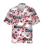Coors Banquet Beer Flower Pattern Hawaiian Shirt Front