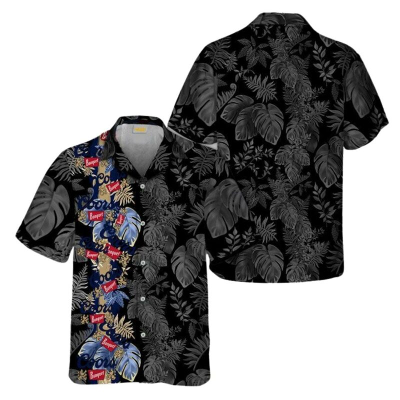 Coors Banquet Beer Front Stripe Color Hawaiian Shirt