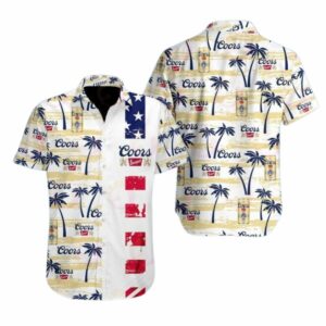 Coors Banquet Coconut White Pattern Hawaiian Shirt