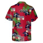 Coors Banquet Hibiscus Flower Red Pattern Hawaiian Shirt Back
