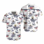 Coors Banquet Mini Scene White Pattern Hawaiian Shirt