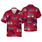 Coors Banquet Palm Leaves Red Pattern Hawaiian Shirt