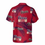 Coors Banquet Palm Leaves Red Pattern Hawaiian Shirt Back