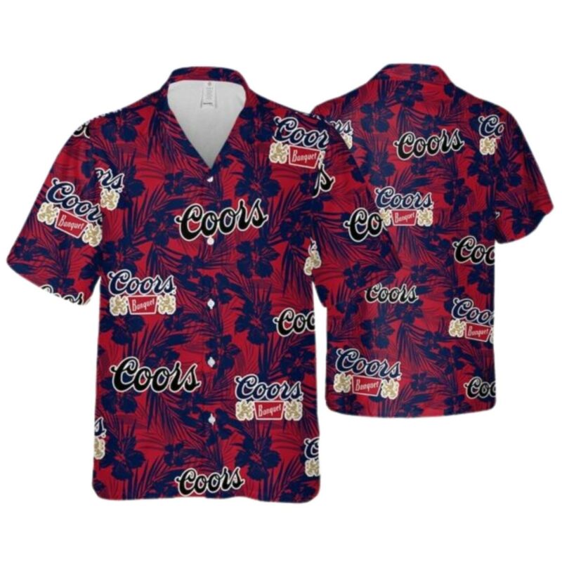 Coors Banquet Red Tropical Summer Beach Hawaiian Shirt