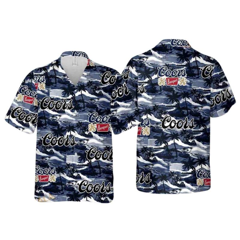 Coors Banquet Sea Island Pattern Summer Vacation Funny Hawaiian Shirt