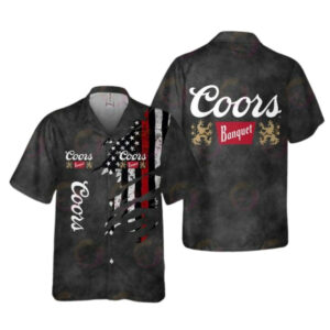 Coors Banquet Smoke US Flag In My Heart Hawaiian Shirt